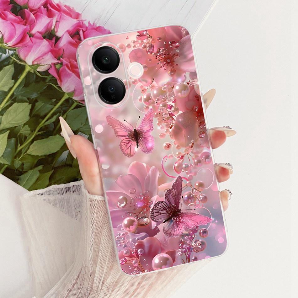 For Vivo V60 Lite 4G 5G Cute Flower Butterfly Cat Painted Case For Vivo V60 V60lite V2530 V2511 Soft Silicone TPU Phone Cases