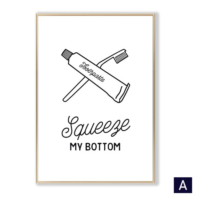 Забавные цитаты для ванной комнаты, настенная живопись на холсте, скандинавские черно-белые постеры, принты для туалета, туалета, юмористические картинки, домашний декор для ванной комнаты