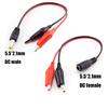 25cm 5.5MM 2.1MM Alligator Clip DC Jack Connector Power Male Female Cable Test Lead Crocodile Wire