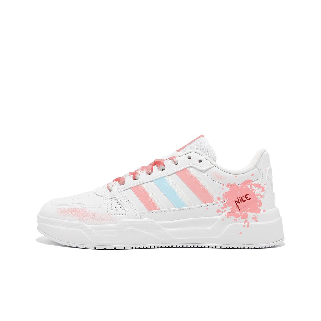 adidas LITE BALLER Синий Розовый Макарон PU Низкие Скейтбордические Кроссовки Унисекс Белый Синий JS4358(Команда1879-)