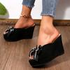 Women Wedge Sandals Open Toe Summer Slippers 10.5cm Platform Heels Comfortable Thick Sole Shoes
