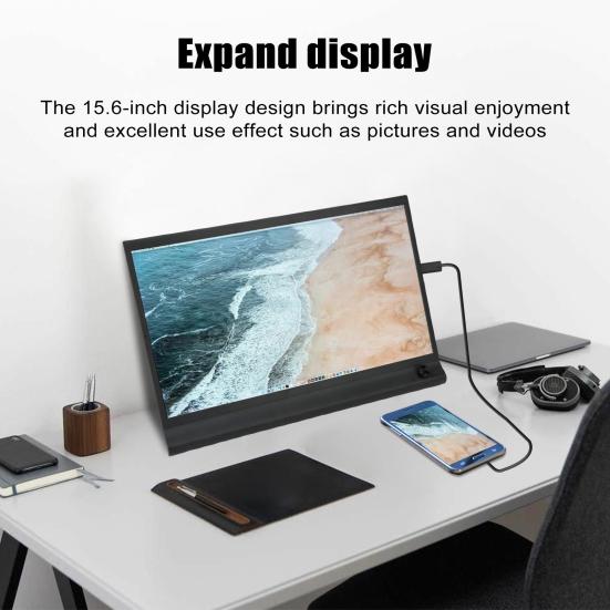 15.6-inch FHD IPS Laptop Expansion Screen 1080P High Clarity Portable School Work Entertainment Expansion