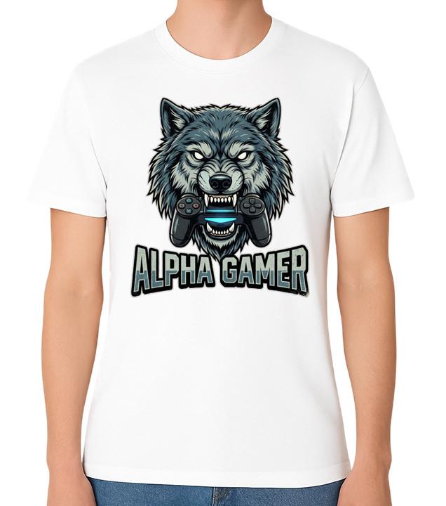 Alpha Gamer Волк Контроллер Графическая Футболка Игровой Подарок Унисекс Футболка