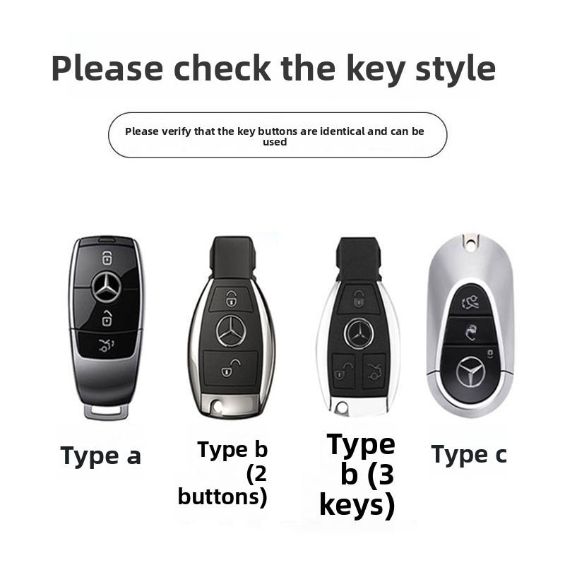RPO5 Leather Car Key Case Fob for Mercedes Benz A B C S Class AMG GLA CLA GLC W176 W221 W204 W205 Suede Car Key Cover Bag