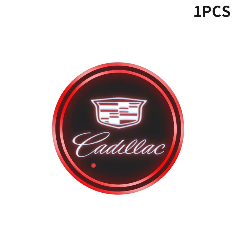 Car Luminous Water Cup Pad For Cadillac Emblem ESCALADE ATS BLS CT4 CT6 SRX STS XT4 XT5 SLR XT6 XTS Car Styling Accessories