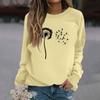 Женская модная повседневная толстовка с длинным рукавом и круглым вырезом с принтом