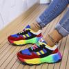Foreign Trade Large Size Single Shoes Women's Spring and Autumn New European and American Platform Color Front Lace-up Sports Women's Shoes