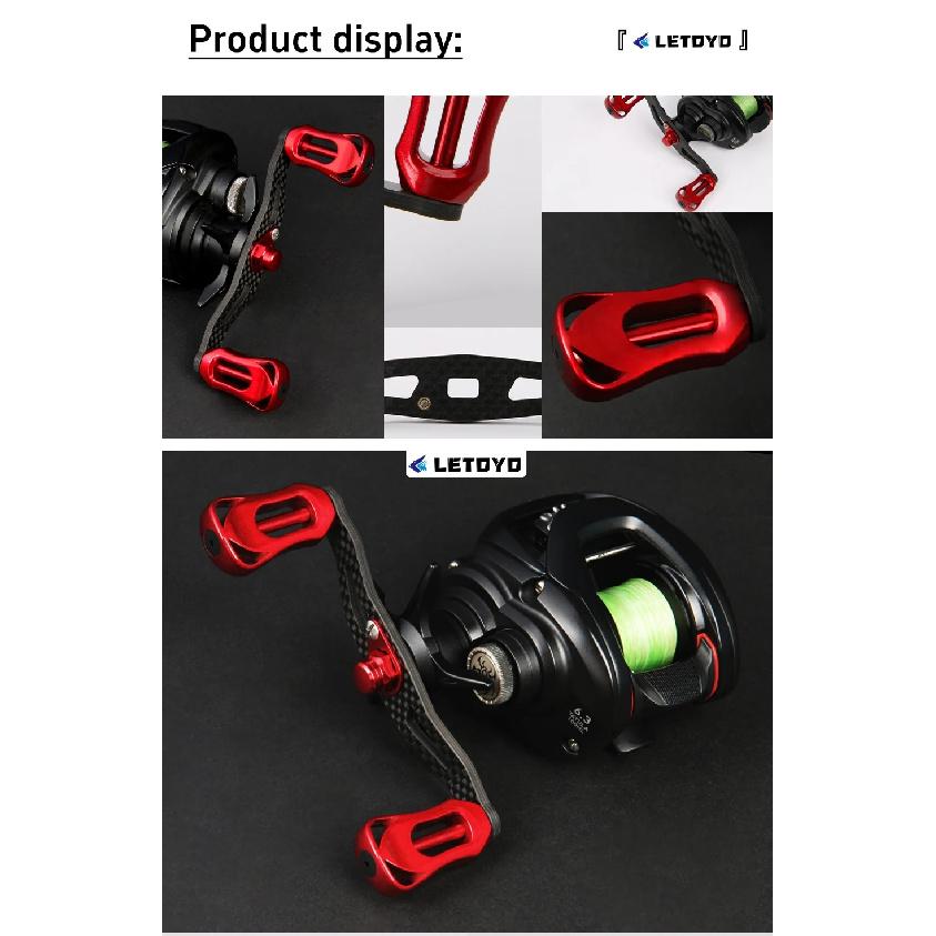 LETOYO Fishing Wheel Handle Replacement Double Rocker Arm Grip Handle Baitcast Reel Crank Arm Modified Accessories for Spinning