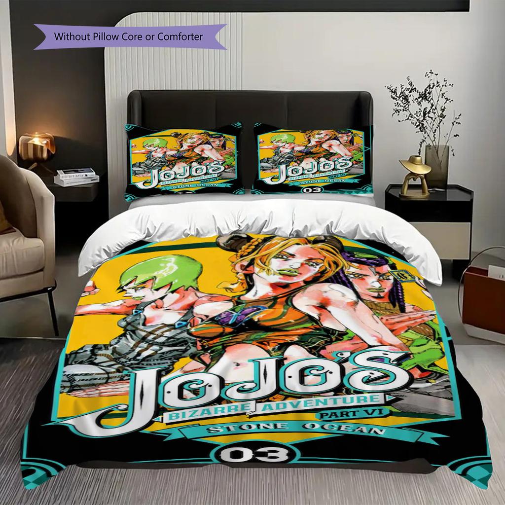 Jojos Adventure Vento Aureo Bedding (1 * duvet cover + 2 * pillowcase, without core) 2D Flat Bedding set Duvet cover and pillowcase