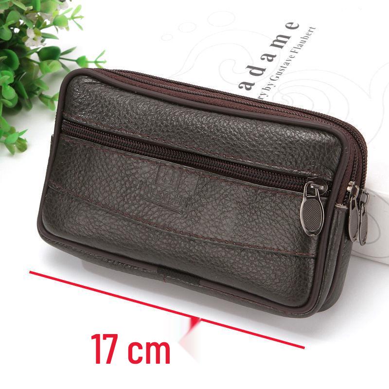 Поясной чехол для телефона из коровьей кожи - Мужской чехол на клипсе 6,7" для пожилого работника