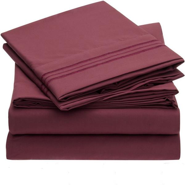 Bedding Set 4PCS /3PCS Full Set Bed Mattress Flat Sheet Mattress Cover Deep Pocket Sheet with Elastic Band