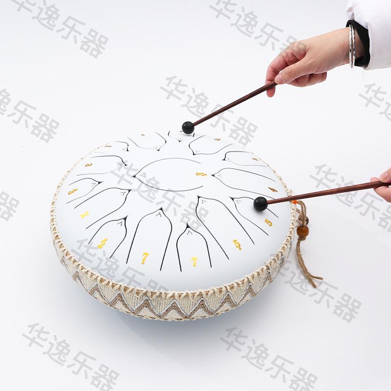 13-дюймовый стальной язычковый барабан «Лотос» на санскрите - Инструмент с неземным звучанием