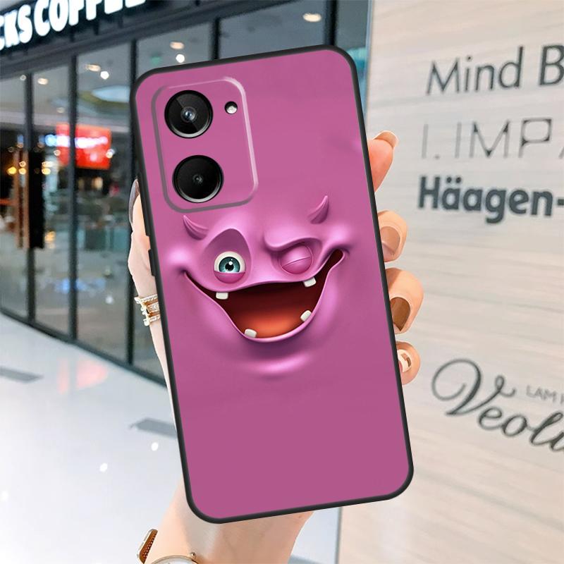 3D забавное лицо Милый чехол Для Realme 15 13 12 10 11 14 Pro Plus GT6 GT7 C15 C35 C53 C55 C61 C63 C65 C67 C71 C75