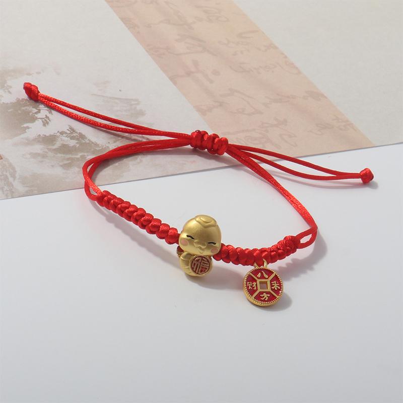 Браслет из красной веревки на удачу в год змеи для женщин в китайском стиле, плетеный браслет со знаком зодиака змея, ювелирные изделия, аксессуары, рождественские подарки