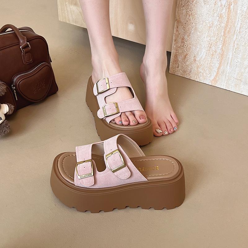 Muffin Thick-soled Cool Slippers Women's Summer Wear New Small Beach Heel Sandals
