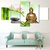HD Painting Art Modular Poster Wall Printed Modern Canvas 5 Panel Figure Of The Buddha Bamboo Living Room Pictures Home Decor