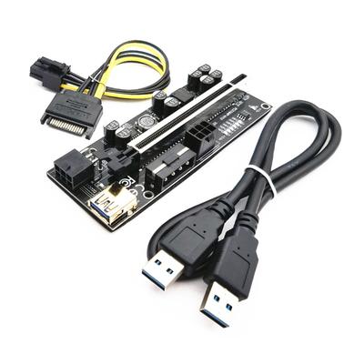6 шт. Адаптерная плата PCIE 60 см Кабель USB3.0 Новейшая 010S Plus Карта-райзер для GPU SATA