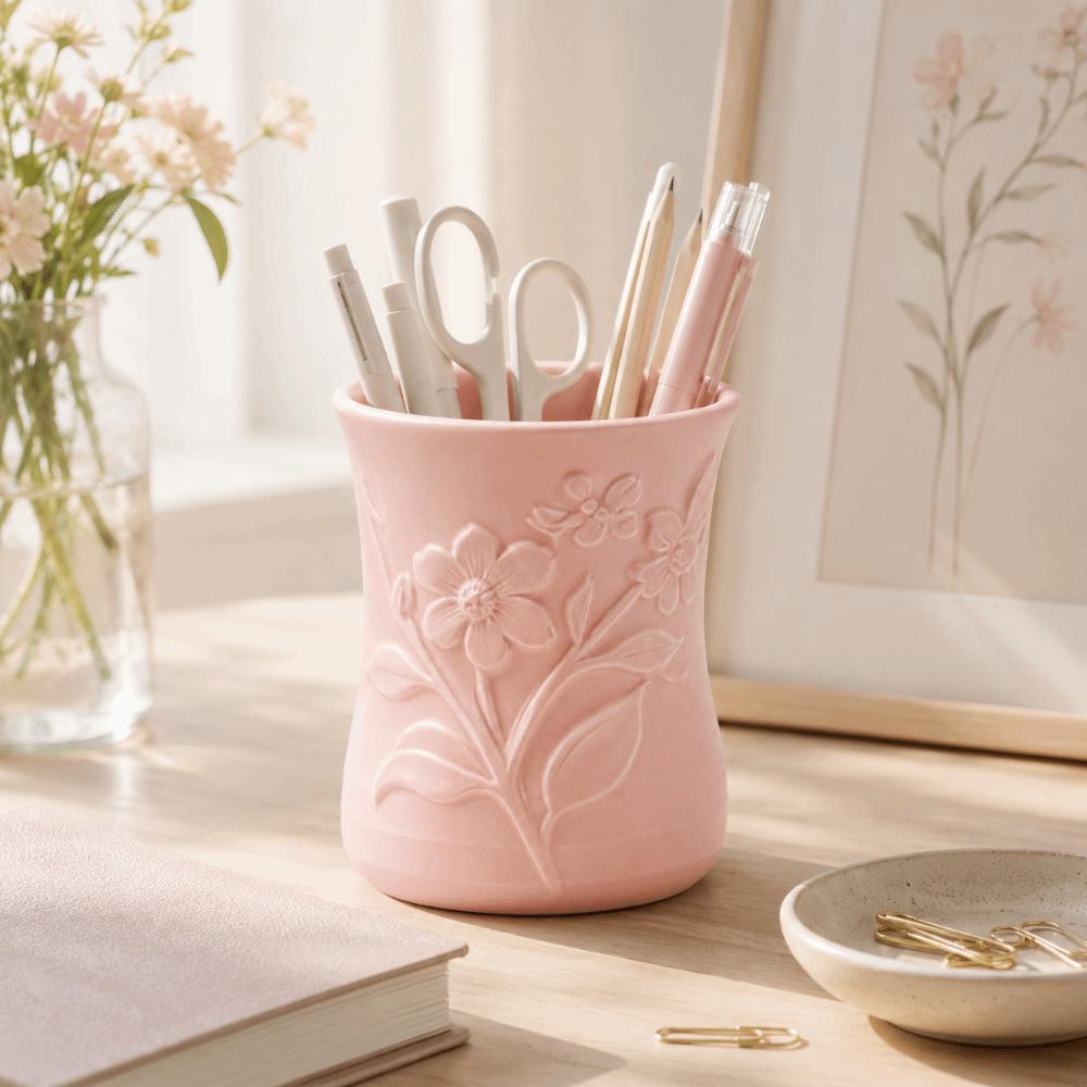 Multi Functional Storage Box 3D Printed Pen Holder Light Luxury Flower Vase Desktop Decoration