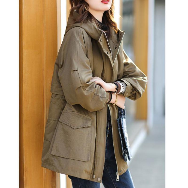 Jacket Women's Jacket Winter Plus Velvet Warm Temperament Hooded Cotton Loose Jacket