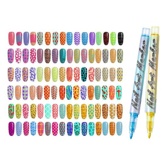 Набор 12 цветов ручек для нейл-арта Yousheng 3D маркеры для нейл-арта, лаковые ручки, быстросохнущие, для граффити, точек, рисования, лайнер-кисть для DIY нейл-арта