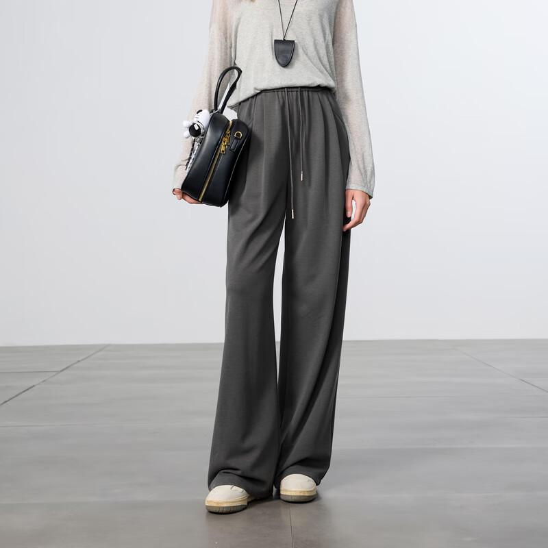 Sancai 2025 Autumn High-Waist Air Layer Wide-Leg Casual Pants