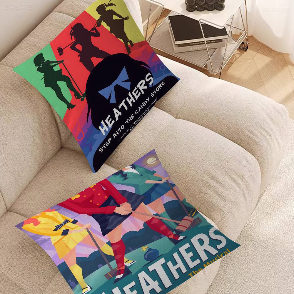 Classic Teenage Musical Heathers Pillow Case Cushion Cover Car Throw Pillow Case For Sofa Car Christmas Gift 40x40cm 45x45cm