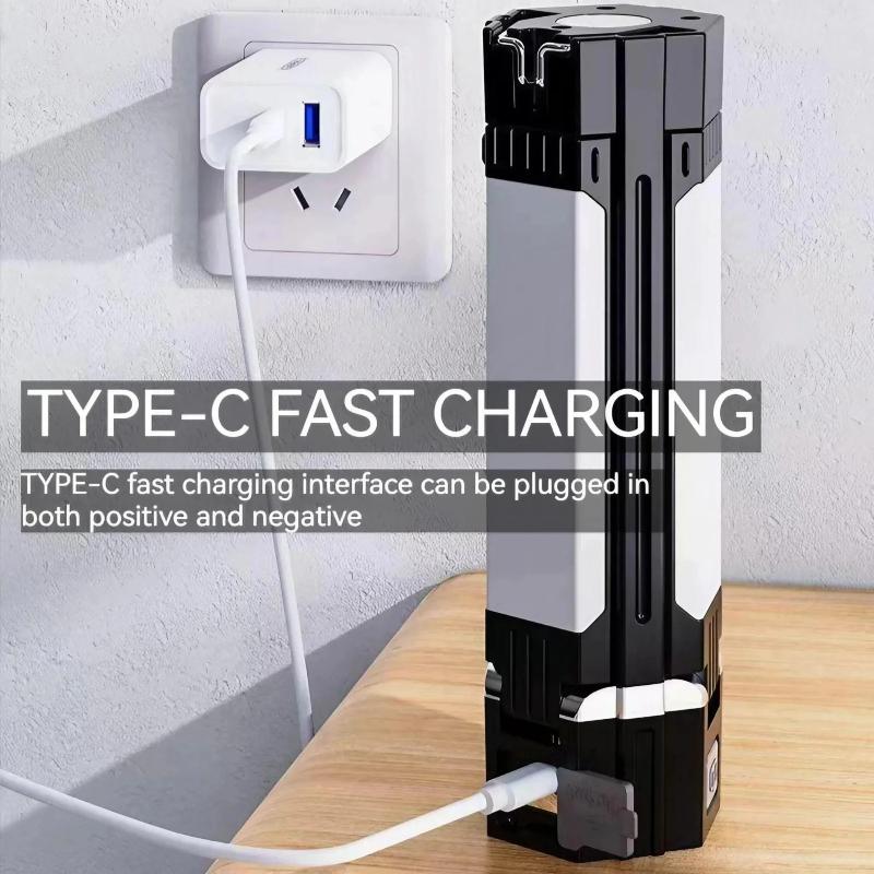 Hight Brightness Rechargeable Outdoor Camping Light Tent Lamp Portable Foldable Flashlight Emergency Power Bank Work Floodlight