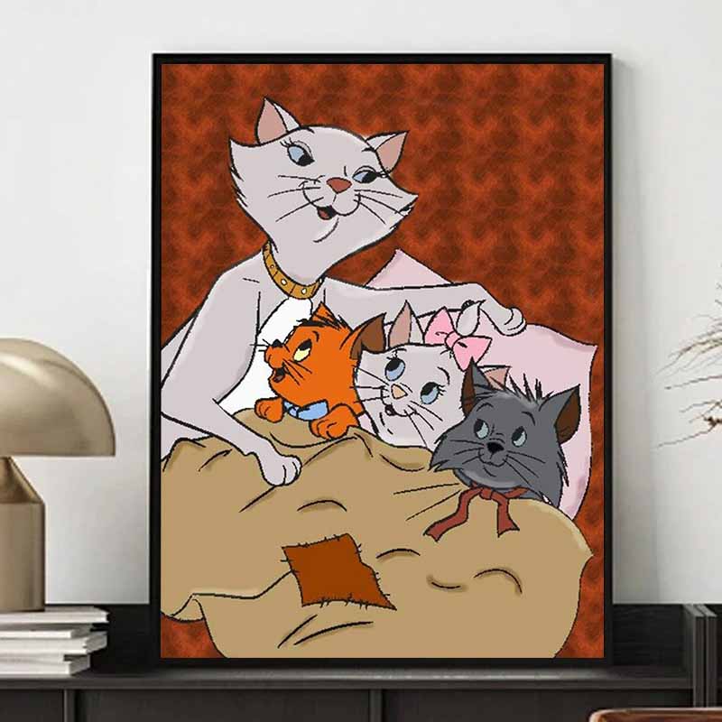Disney Алмазная живопись Кошки Приключение Иллюстрация Мозаика Арт DIY Набор для вышивания крестиком Полностью Алмазный Домашний Декор Подарок