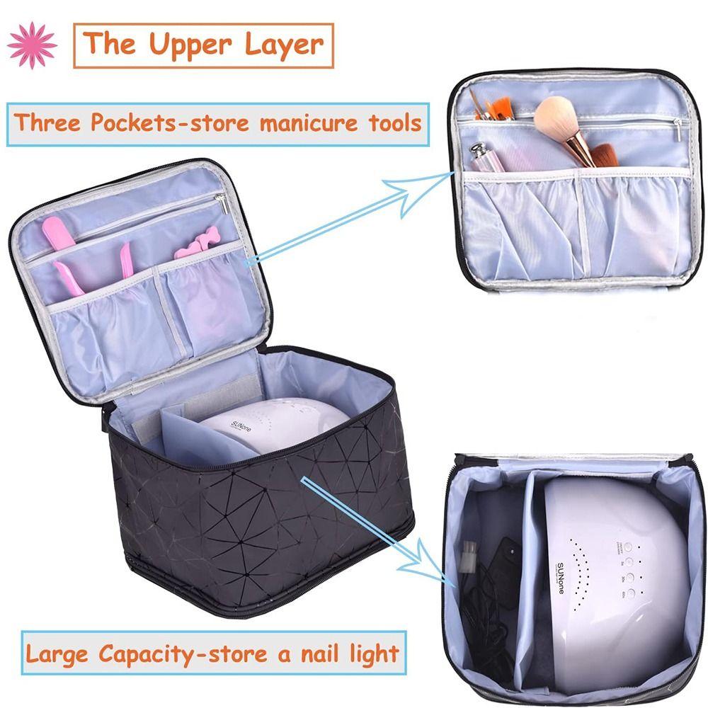 Вмещает 30 бутылок лака для ногтей Органайзер Двухслойный ящик для хранения Набор для ногтей Чехол для переноски Дорожный