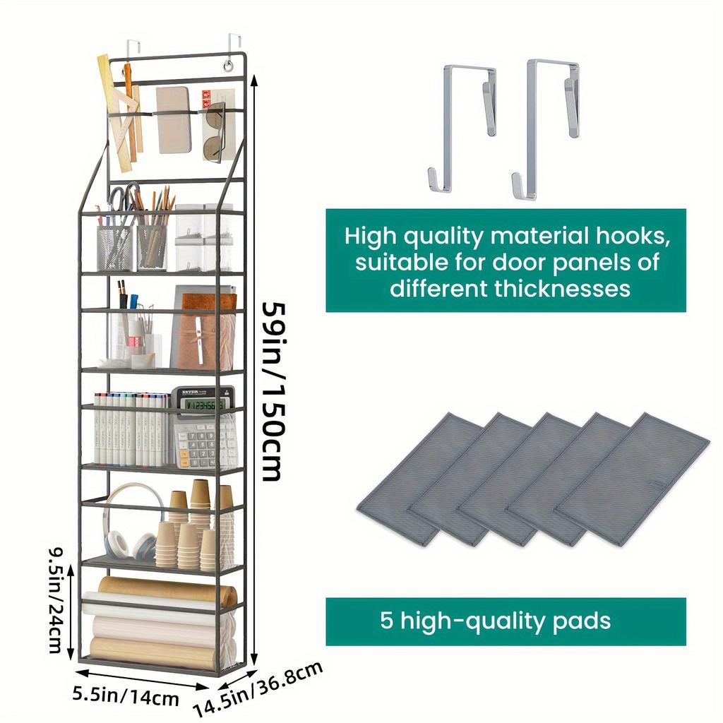 Подвесной органайзер для кладовой, подходит для хранения и демонстрации ювелирных изделий, 5-полочный органайзер с прозрачными пластиковыми карманами за дверью