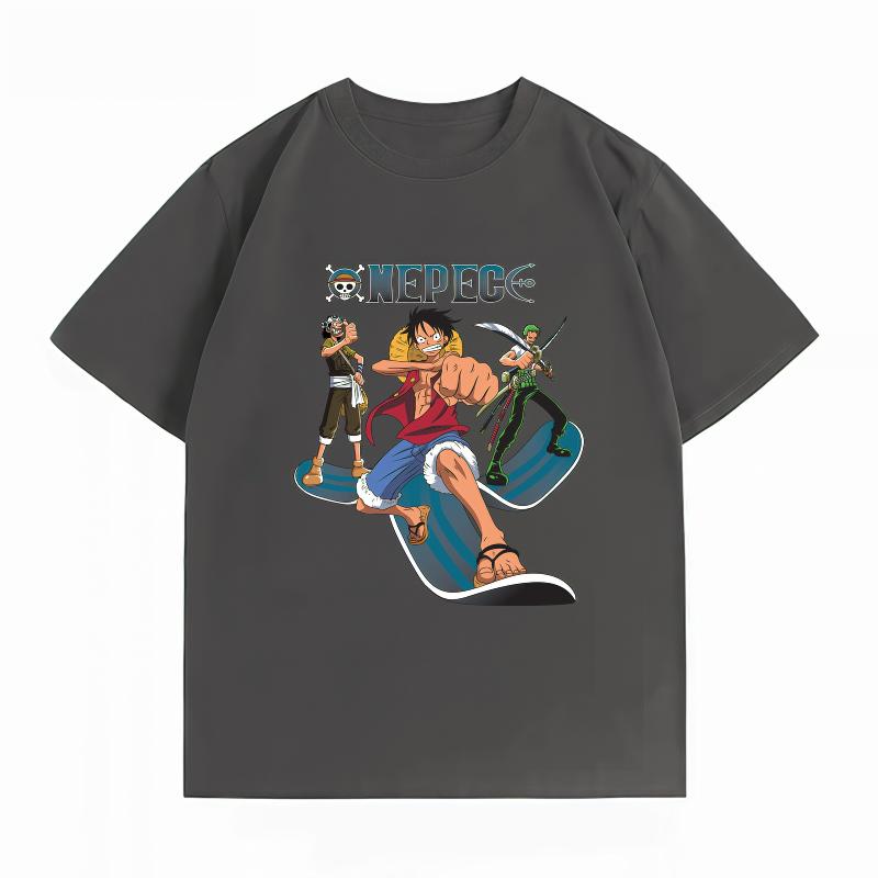 One Piece Straw Hat Crew Luffy Zoro Usopp Print T-Shirt Casual Short Sleeve Cotton Anime Streetwear Unisex's T-Shirt
