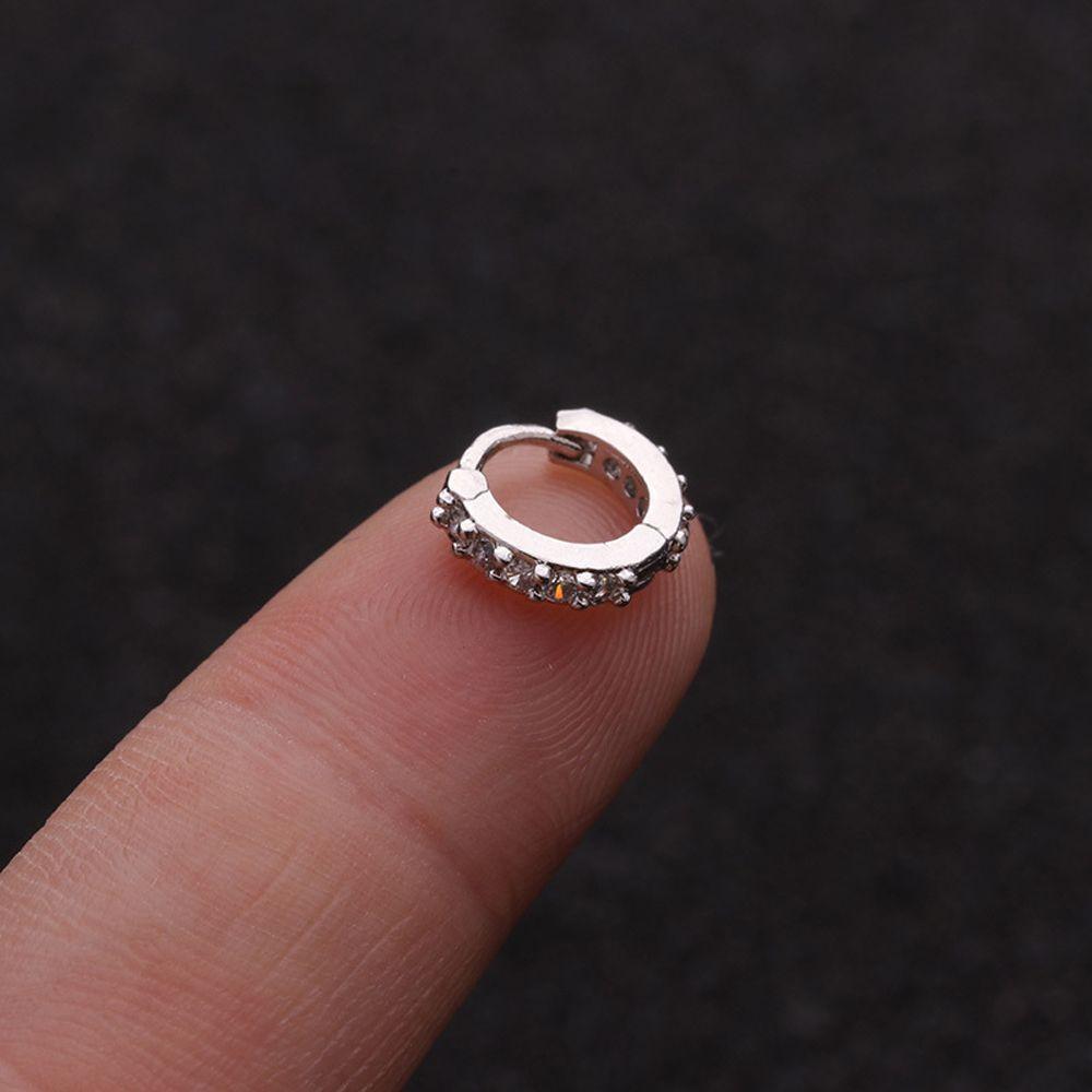 Daith Conch Snug Silver Gold Rosegold Nose Ring Body Jewelry Huggie Hoop Earring CZ Ear Piercing