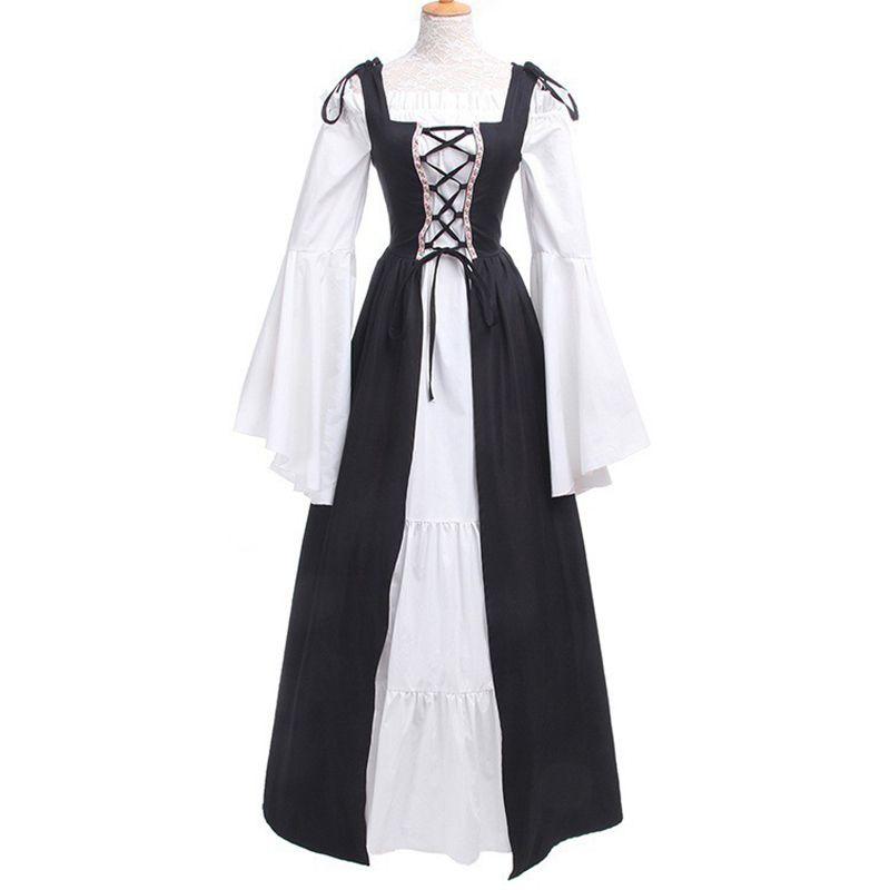 Винтажное платье эпохи Возрождения женское средневековое длинное платье Хэллоуин готический костюм платье