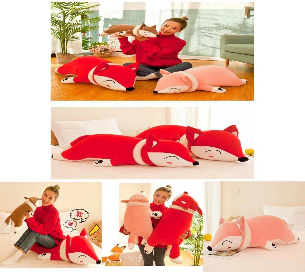 Большая плюшевая игрушка лиса мягкая набивная подушка животное креативный подарок для девочек подарок на день рождения 35см 50см 60см 70см 90см 1.2м