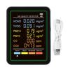 6-в-1 Монитор качества воздуха с обнаружением CO CO2 TVOC HCHO PM2.5 PM10, Инфракрасный датчик, Цветной ЖК-экран, Портативный, для дома