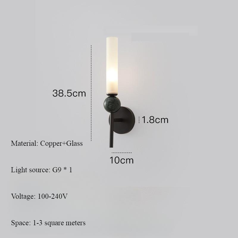 Nordic Modern Glass Wall Decoration Lights Bedside Corridor Board Balcony Wall Lamp Marble Base Illumination Atmosphere LED