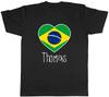 Personalised Love Brazil Football Fan Supporter Mens T-Shirt Tee Gift Top