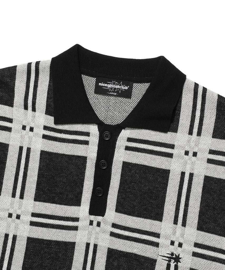 NICEGHOSTCLUB Check Pk Half Knit_Black(Ng2Emuk640A)