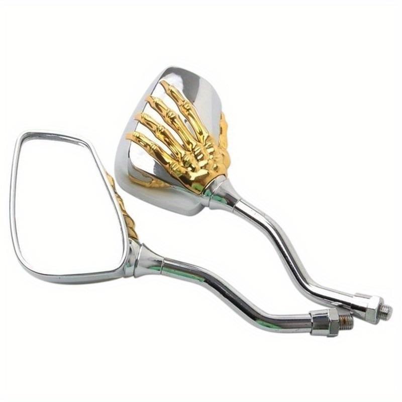 2Pcs (Лево право) Универсальное велосипедное зеркало заднего вида хром мотоциклетное зеркало заднего вида рука-коготь череп скелета для скутера