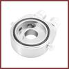 Universal Car Aluminum Alloy Oil Filter Cooler Sandwich Thread Plate Adapter Oil Cooler Kit Silver Tone M20x1.5 1/8 NPT Replace Parts