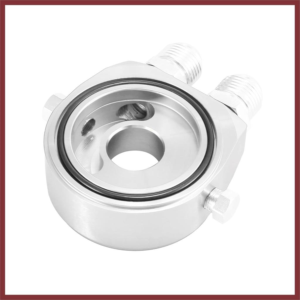 Universal Car Aluminum Alloy Oil Filter Cooler Sandwich Thread Plate Adapter Oil Cooler Kit Silver Tone M20x1.5 1/8 NPT Replace Parts