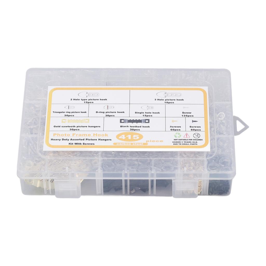 Набор крючков для картин Сверхпрочные Ассорти Крючки для рам с винтами Прозрачная коробка 7 моделей