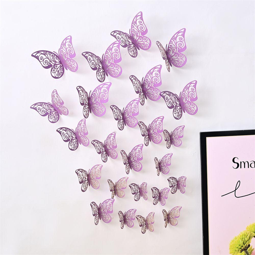 Butterflies Art Hollow Butterflies Decals 3D Butterfly Stickers Wall Decals Wall Art Decor