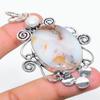 Natural Boulder Opal, Pearl Gemstone 925 Sterling Silver Pendant 3.07" D2K74