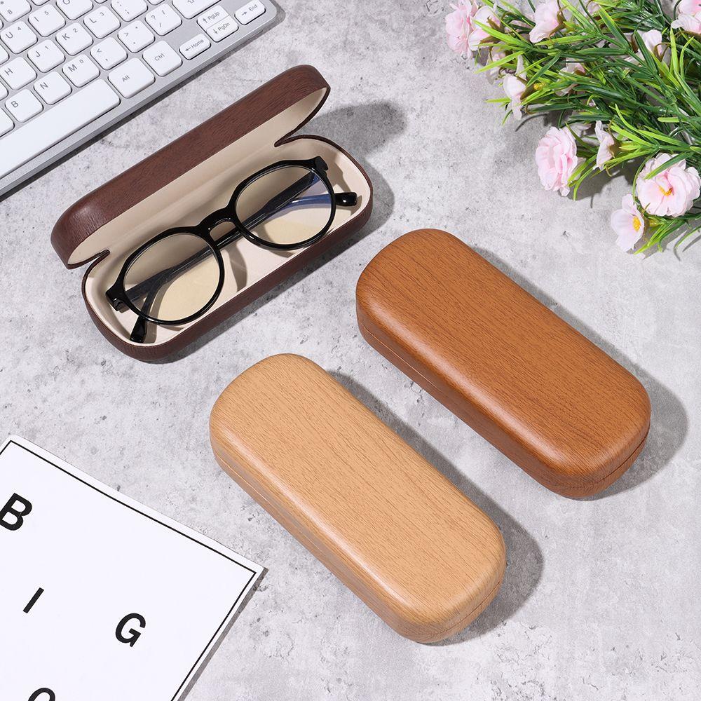 Women Men Large Capacity Portable Wood Grain Glasses Box Eyeglasses Case Glasses Holder