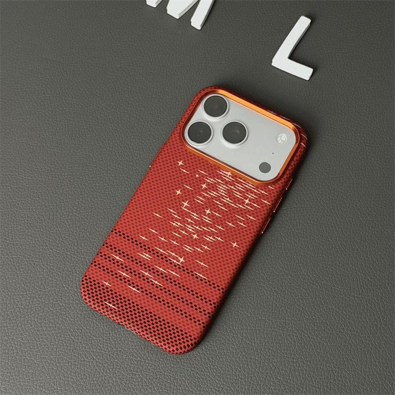 Магнитный защитный чехол из кевлара и углеродного волокна для iPhone 17 Pro Max