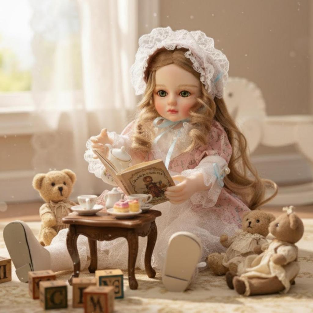 Очаровательная виниловая кукла Cloveray с красивым париком, дисплеем, коллекционный подарок для девочек и любителей кукол, 18 дюймов, шляпа/повязка на голову, ручная роспись и подставка, (имя