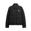 Coach SS25 Однотонная короткая рабочая куртка с длинным рукавом, унисекс, черная CAF90-BLK