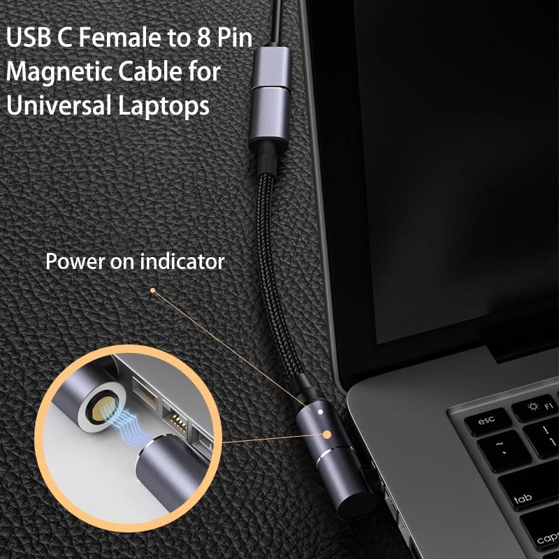 For Lenovo Ideapad 20V 2.25A 3.25A Laptop Power Cord 100W Fast Charging USB Type-C To 4.0mm*1.7mm Magnetic Converter Cable