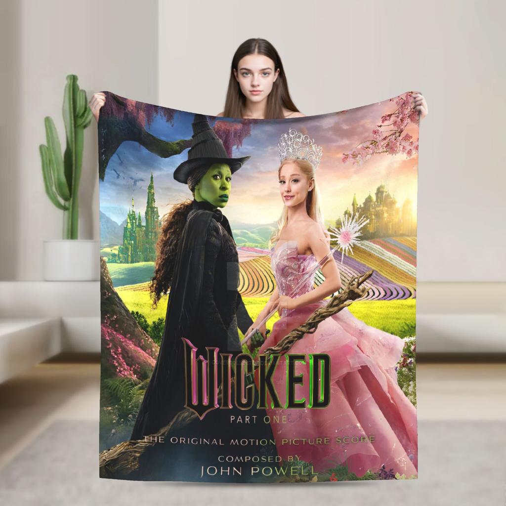 Теплое плюшевое покрывало Музыкальный фильм Wicked 2 Постер Глинды Фланелевая накидка на диван-кровать Гостиная